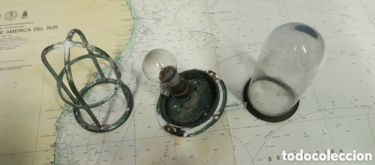 Antig&uuml;edades: Farol de barco original - Foto 4
