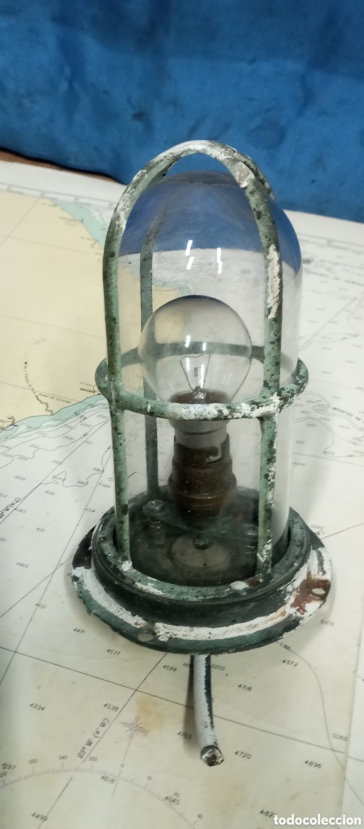 Antig&uuml;edades: Farol de barco original - Foto 2