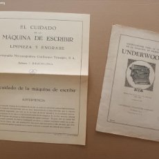 Antigüedades: UNDERWOOD AÑO 1930 INSTRUCCIONES MAQUIA ESCRIBIR Y LIMPIEZA Y ENGRASE GUILLERMO TRUIGER S.A