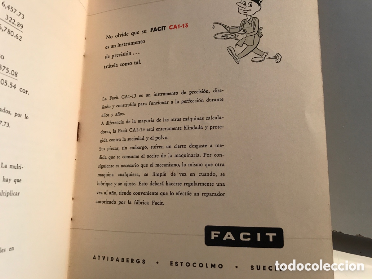 Antig&uuml;edades: Manual Facit modelo CA1-13 - Foto 5