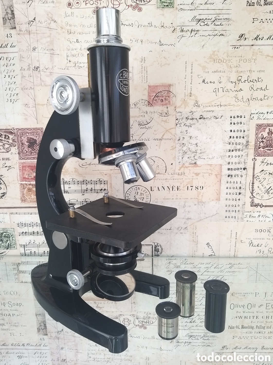 Antig&uuml;edades: Antiguo Microscopio C. BAKER London - Foto 2