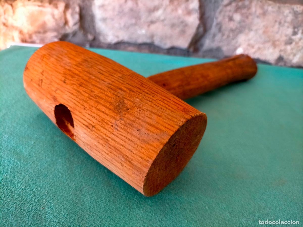 Antig&uuml;edades: Mazo martillo de madera antiguo - Foto 3