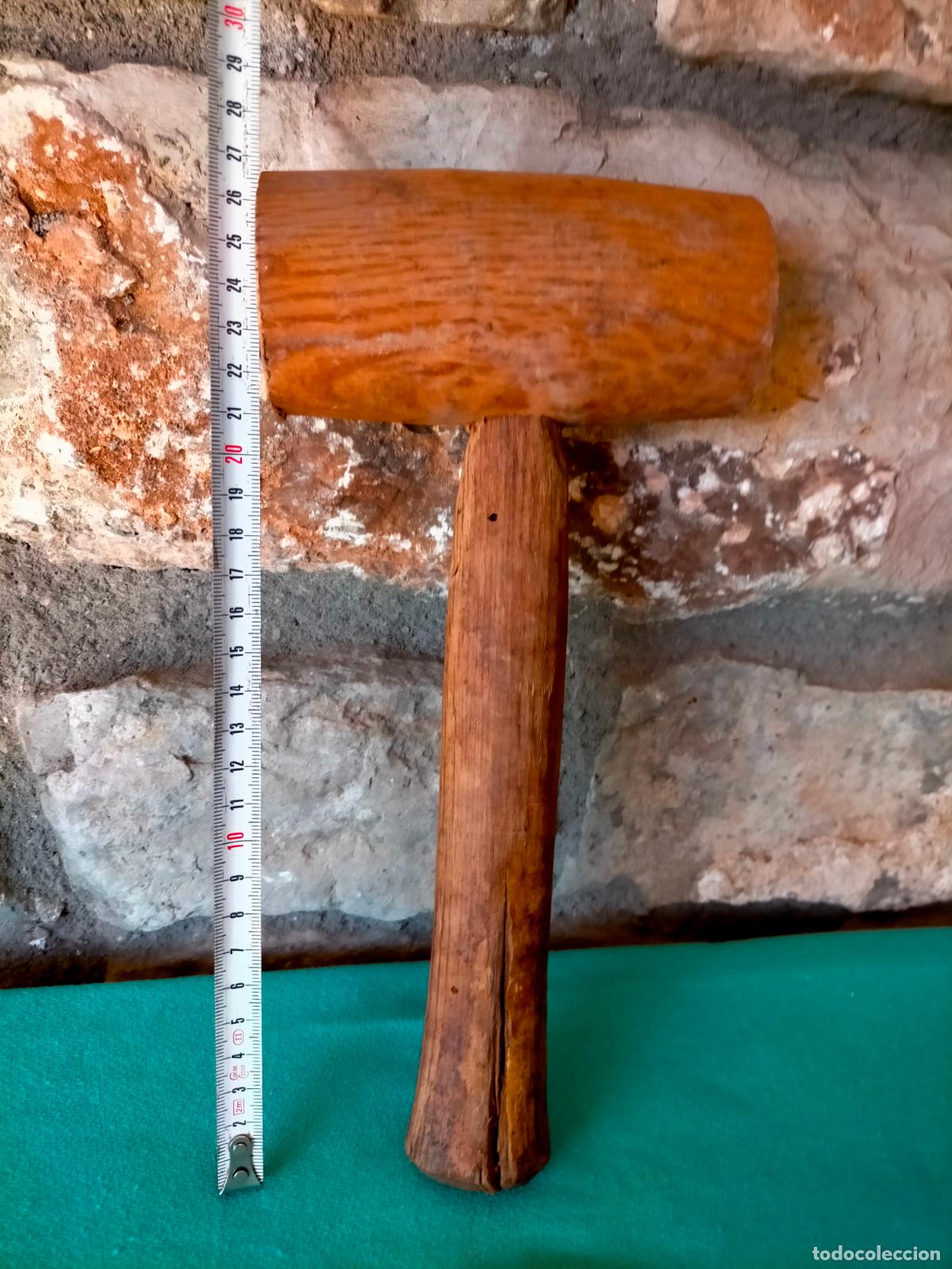 Antig&uuml;edades: Mazo martillo de madera antiguo - Foto 6