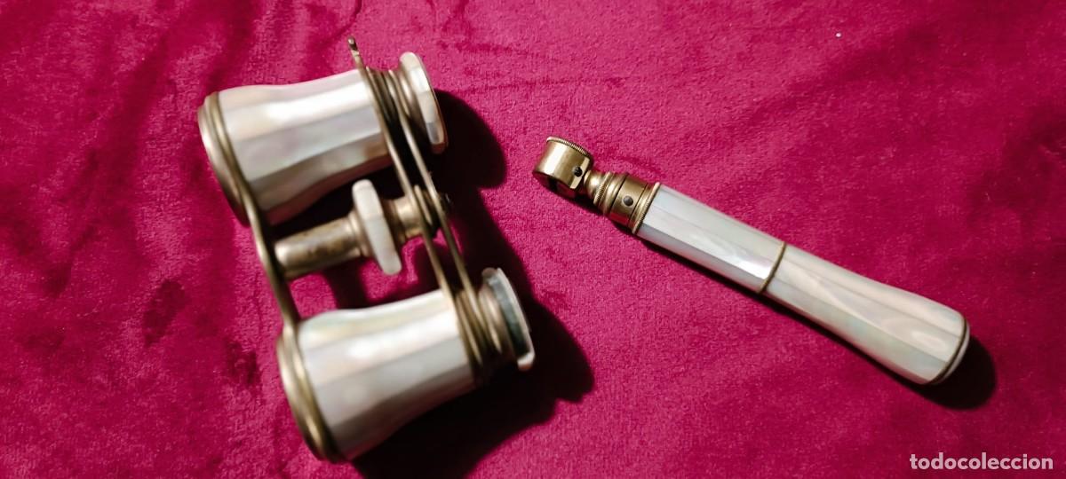 Antig&uuml;edades: BINOCULARES DE &Oacute;PERA EXTENSIBLES SIGLO XIX - Foto 3