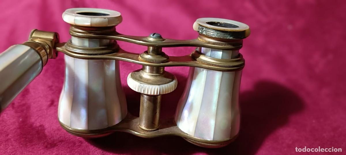 Antig&uuml;edades: BINOCULARES DE &Oacute;PERA EXTENSIBLES SIGLO XIX - Foto 9