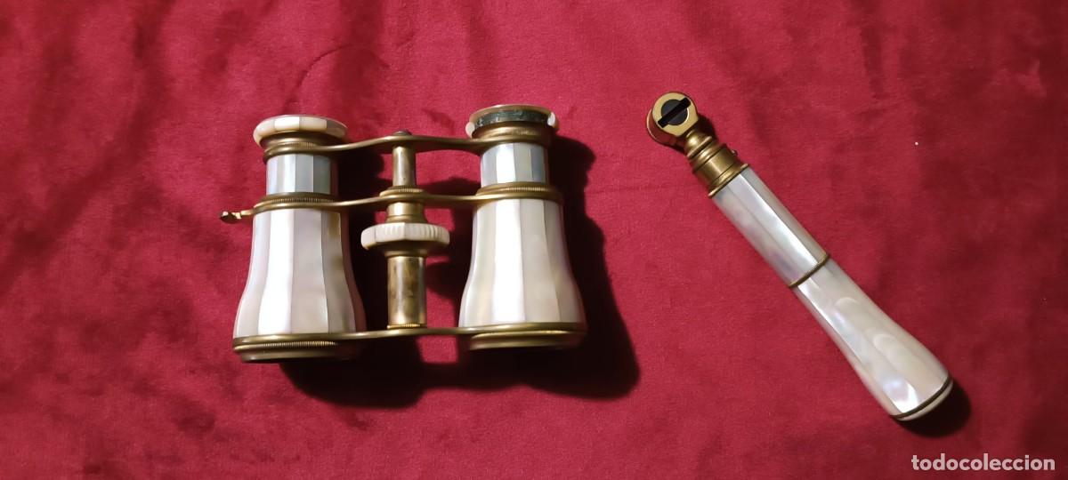 Antig&uuml;edades: BINOCULARES DE &Oacute;PERA EXTENSIBLES SIGLO XIX - Foto 10