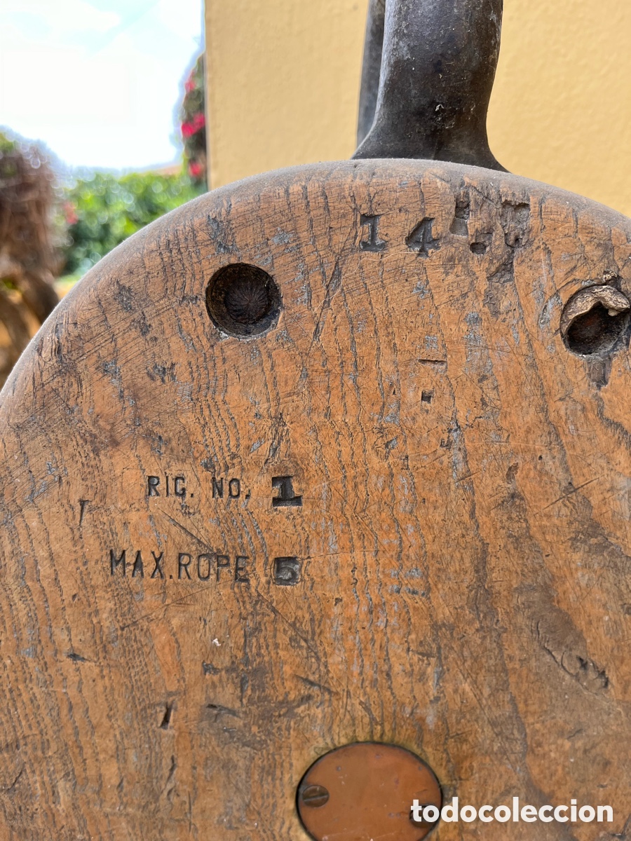 Antig&uuml;edades: Pasteca - antigua polea de barco - Foto 4