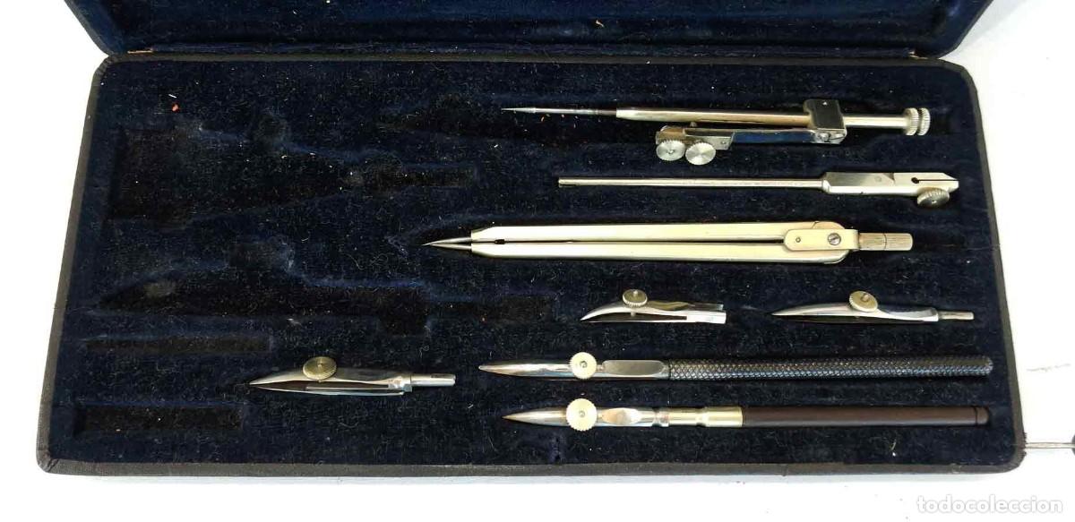 Antig&uuml;edades: JUEGO DE COMPAS antiguo, con estuche - Foto 2