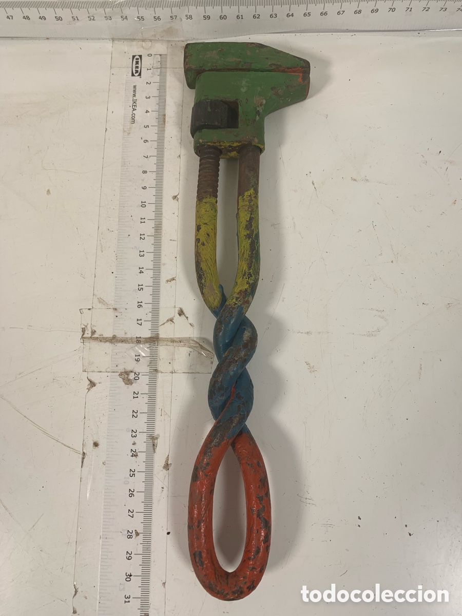 Antig&uuml;edades: 01_ Original llave inglesa grifa - Foto 5