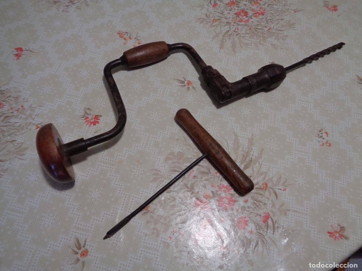 Antig&uuml;edades: taladro o berbiqu&iacute; manual y barrena de carpintero - Foto 2