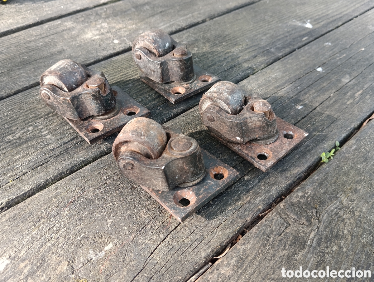 Antig&uuml;edades: 4 RUEDAS PIANO HIERRO FUNDIDO. - Foto 3