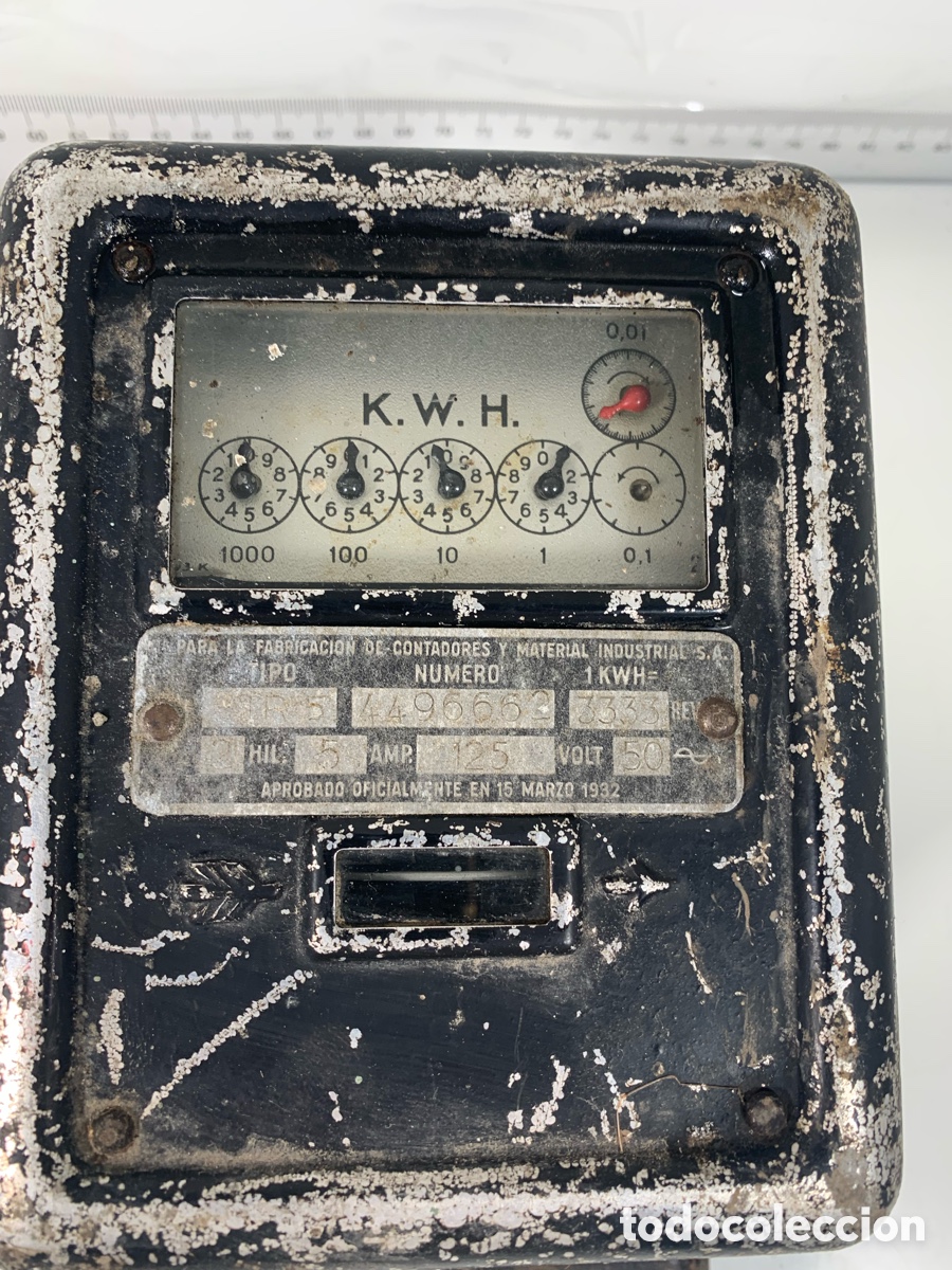 Antig&uuml;edades: 01_ Contador de luz 1932 - Foto 2