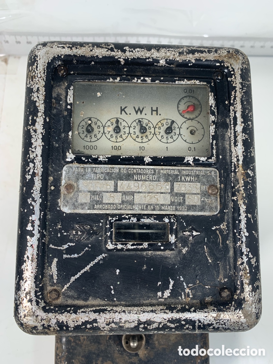 Antig&uuml;edades: 01_ Contador de luz 1932 - Foto 3
