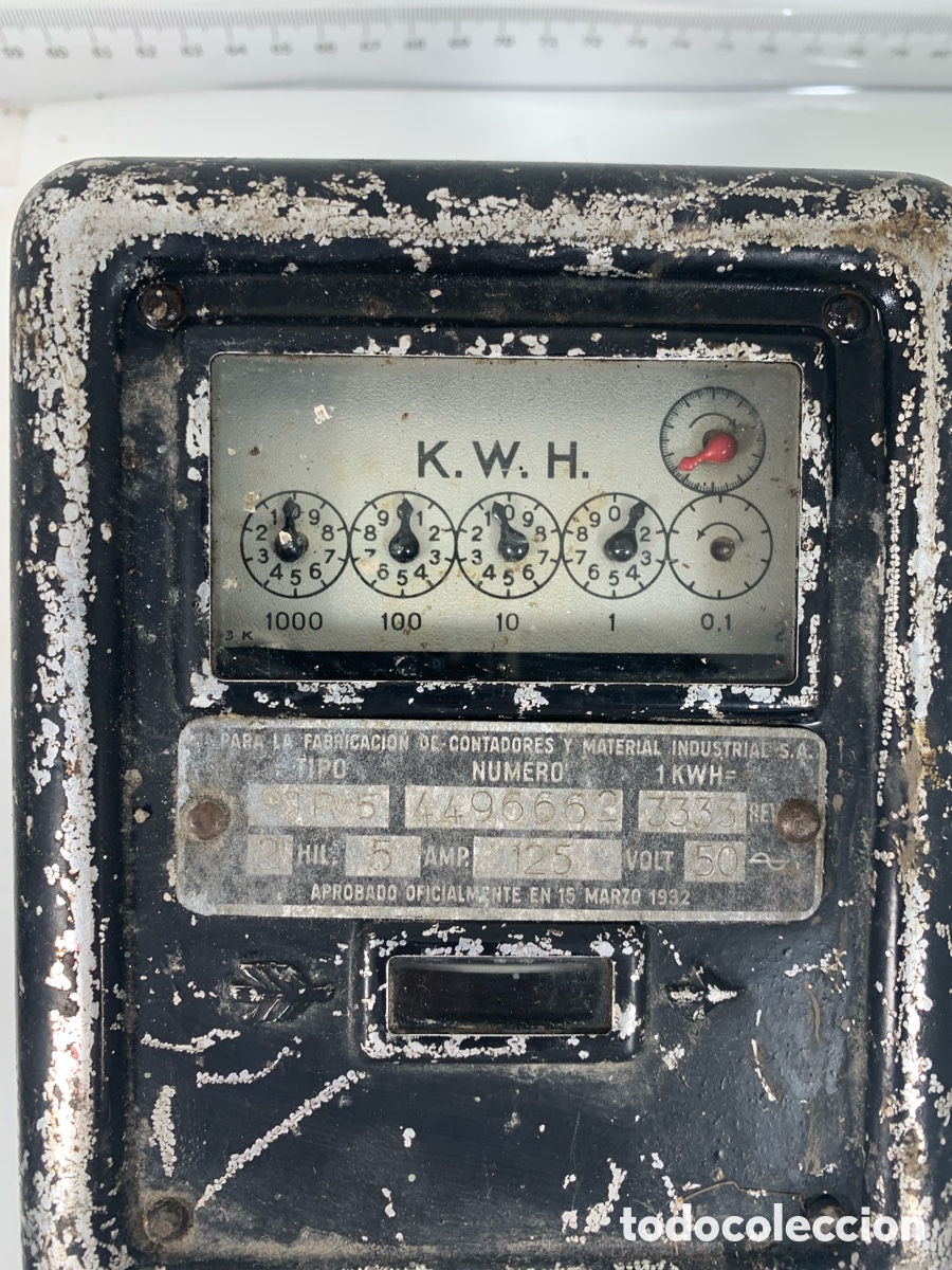 Antig&uuml;edades: 01_ Contador de luz 1932 - Foto 4