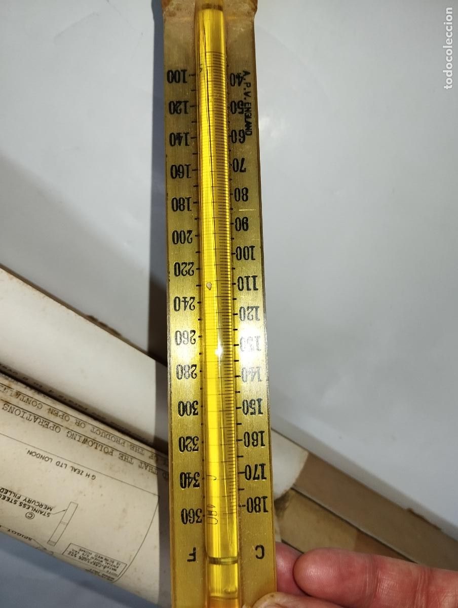 Antig&uuml;edades: TERM&Oacute;METRO ANTIGUO DE LABORATORIO 180&ordm;C - Foto 2
