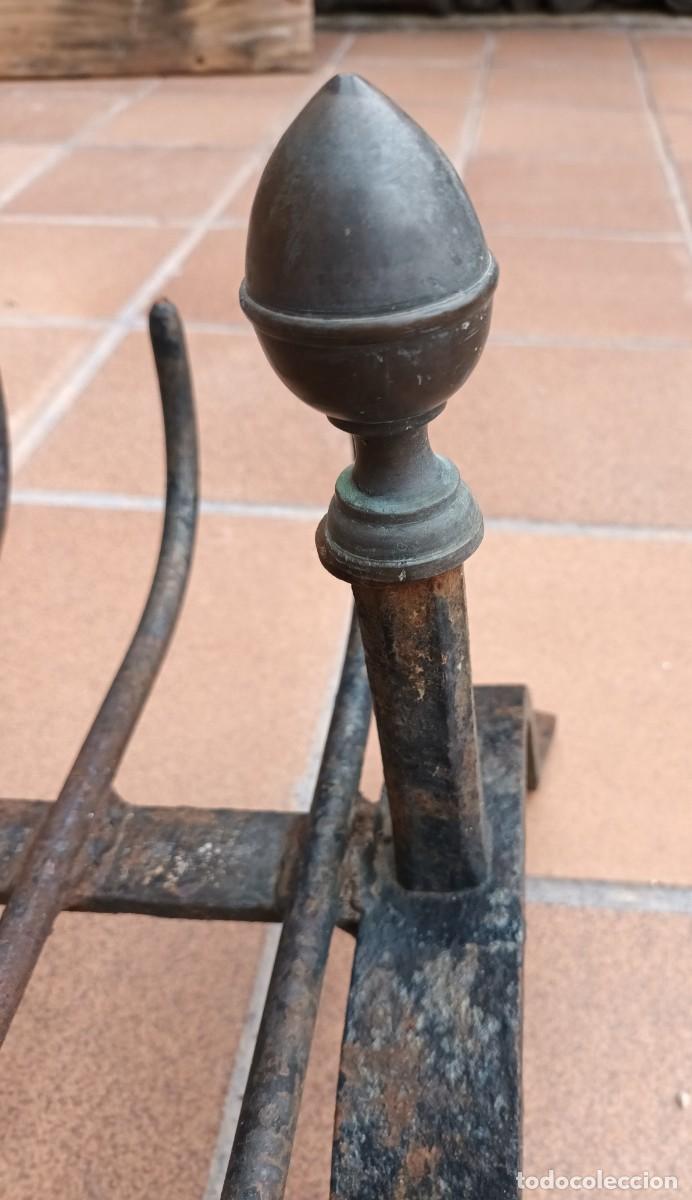 Antig&uuml;edades: ANTIGUO GRAN MORILLO CON PARRILLA DE FORJA Y LAT&Oacute;N - Foto 5