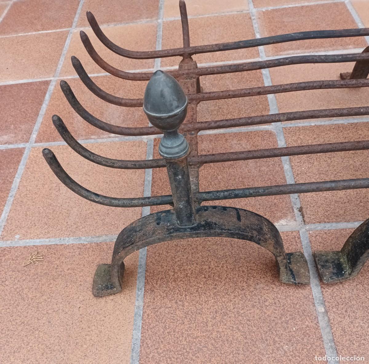 Antig&uuml;edades: ANTIGUO GRAN MORILLO CON PARRILLA DE FORJA Y LAT&Oacute;N - Foto 6
