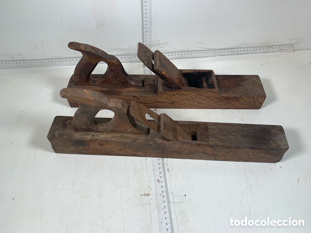 Antig&uuml;edades: 01_ Lote cepillos de carpintero garlopas - Foto 12