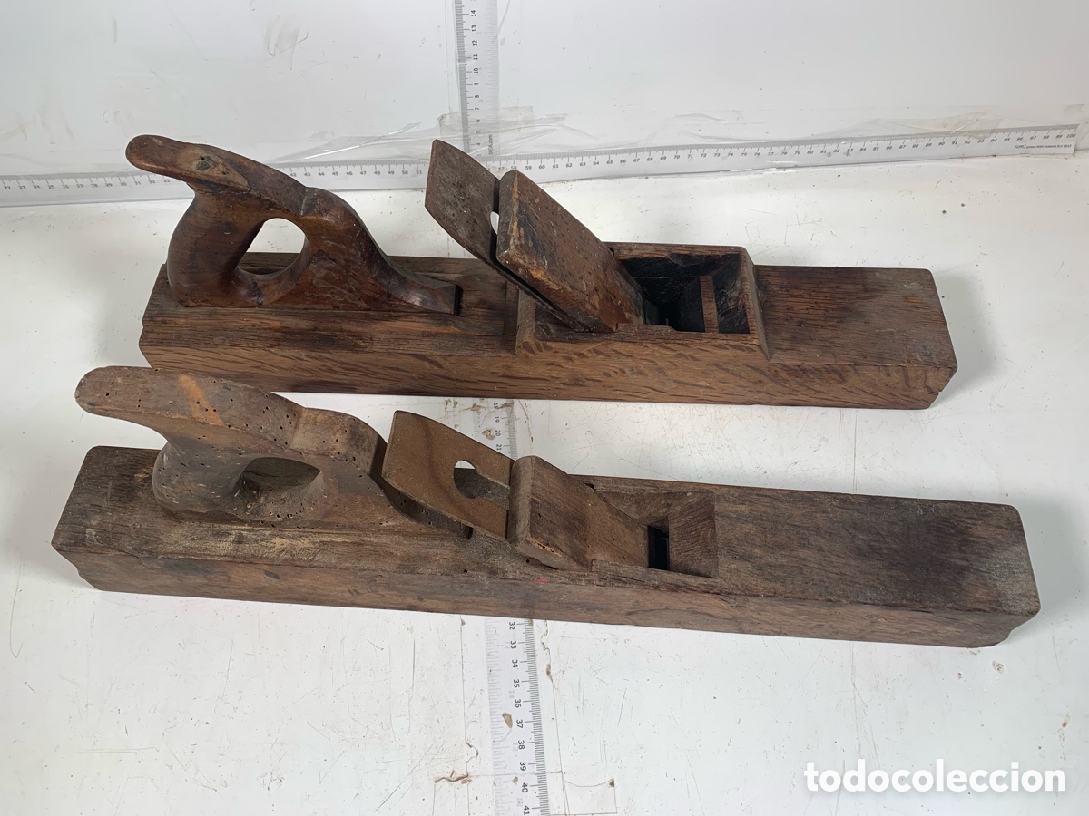Antig&uuml;edades: 01_ Lote cepillos de carpintero garlopas - Foto 13