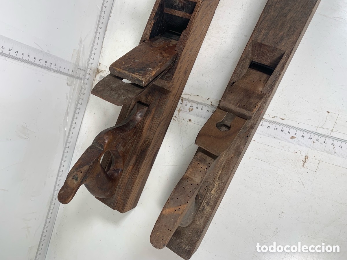 Antig&uuml;edades: 01_ Lote cepillos de carpintero garlopas - Foto 14