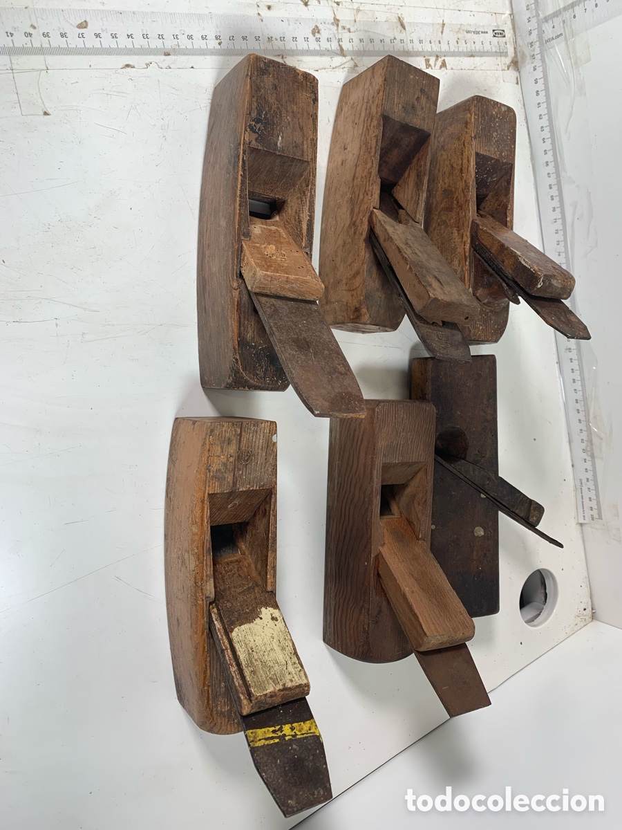 Antig&uuml;edades: 01_ Lote cepillos de carpintero garlopas - Foto 19