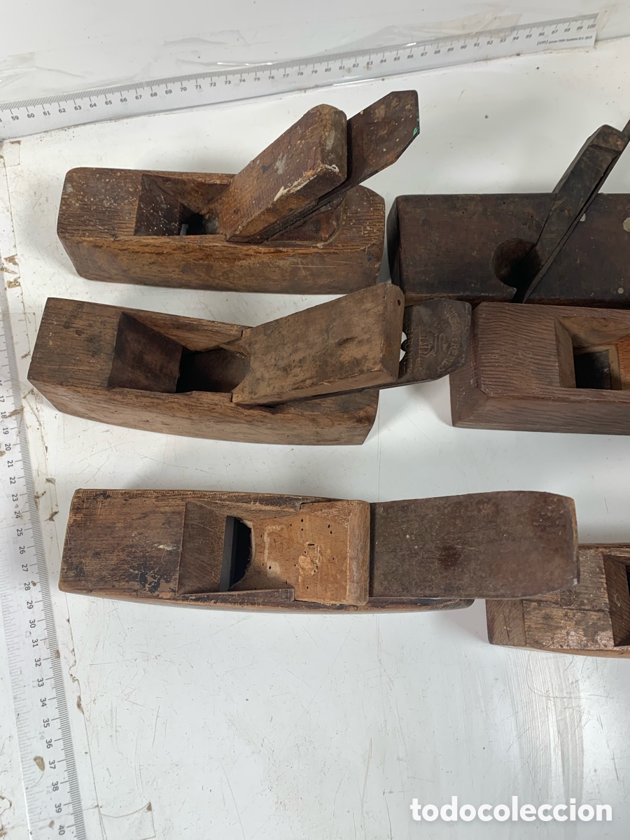 Antig&uuml;edades: 01_ Lote cepillos de carpintero garlopas - Foto 20