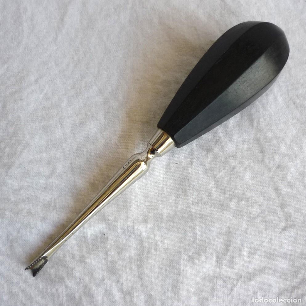Antig&uuml;edades: Antiguo botador, herramienta de dentista, mango de madera - Foto 1