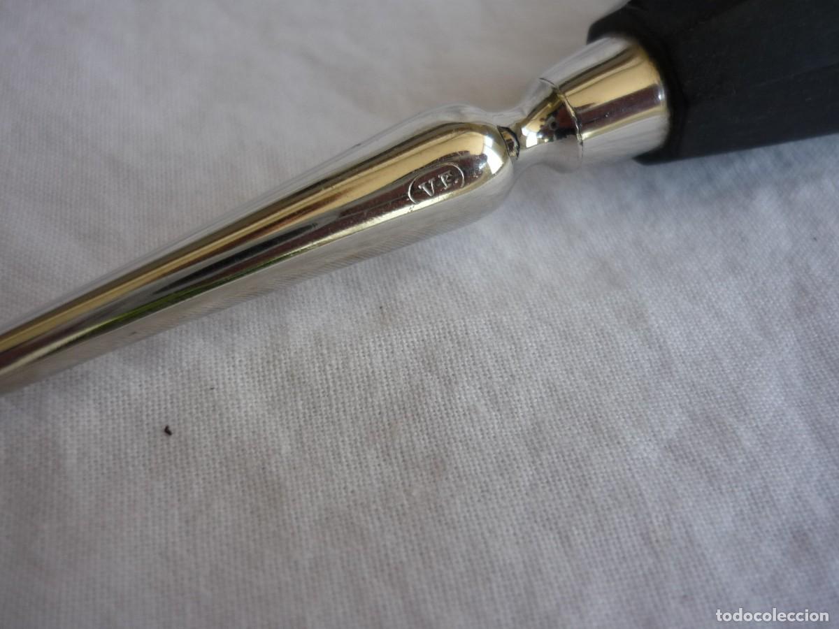 Antig&uuml;edades: Antiguo botador, herramienta de dentista, mango de madera - Foto 3