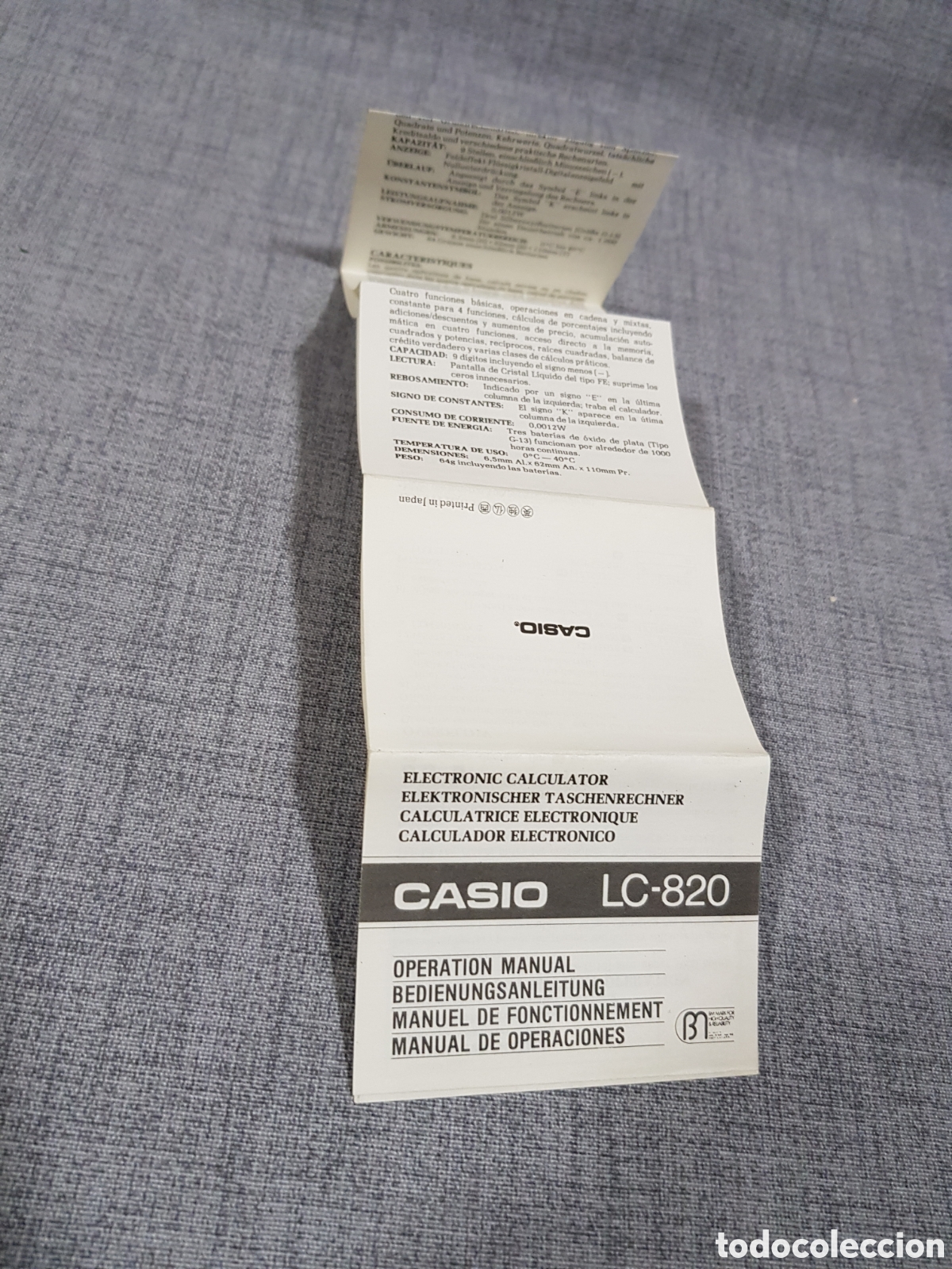 Antig&uuml;edades: CASIO CALCULADORA ELECTR&Oacute;NICA LC-820 - Foto 6