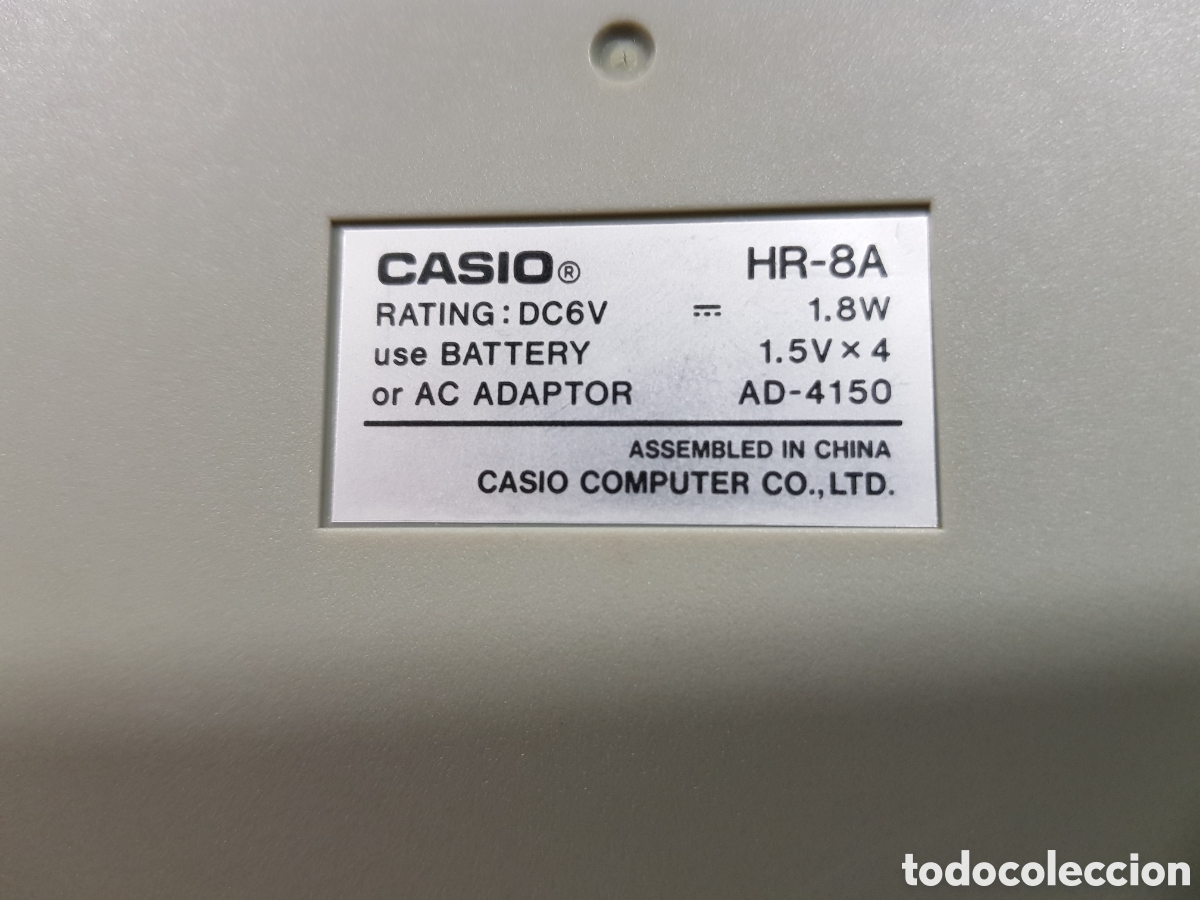 Antig&uuml;edades: CASIO HR-8A CALCULADORA ELECTR&Oacute;NICA CON IMPRESORA - Foto 3