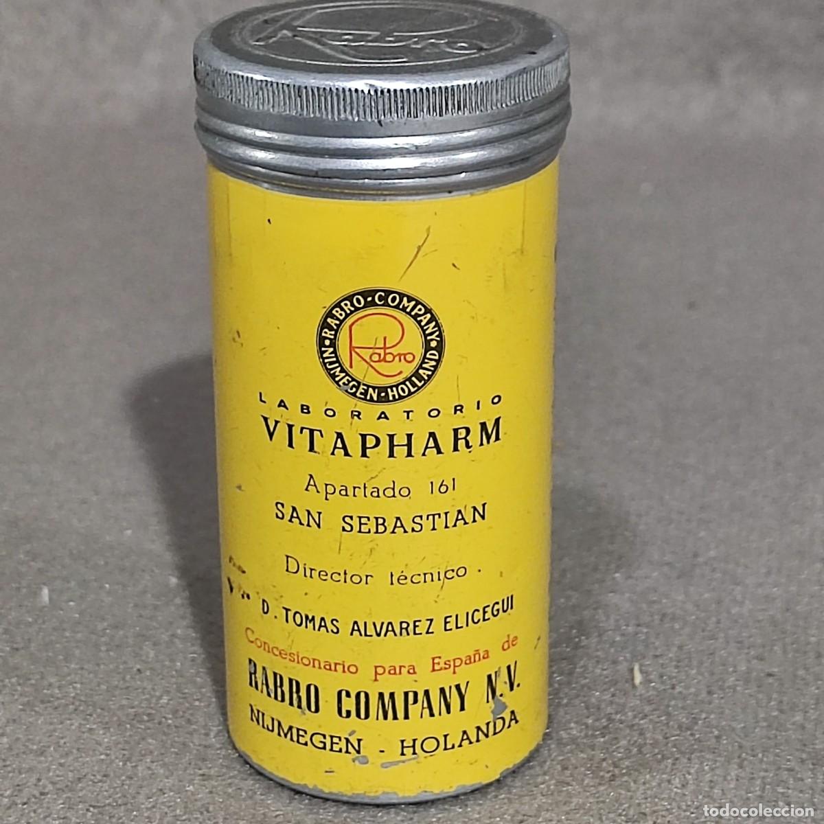 Antig&uuml;edades: Antiguo Bote Metalico VITAPHARM - Foto 1