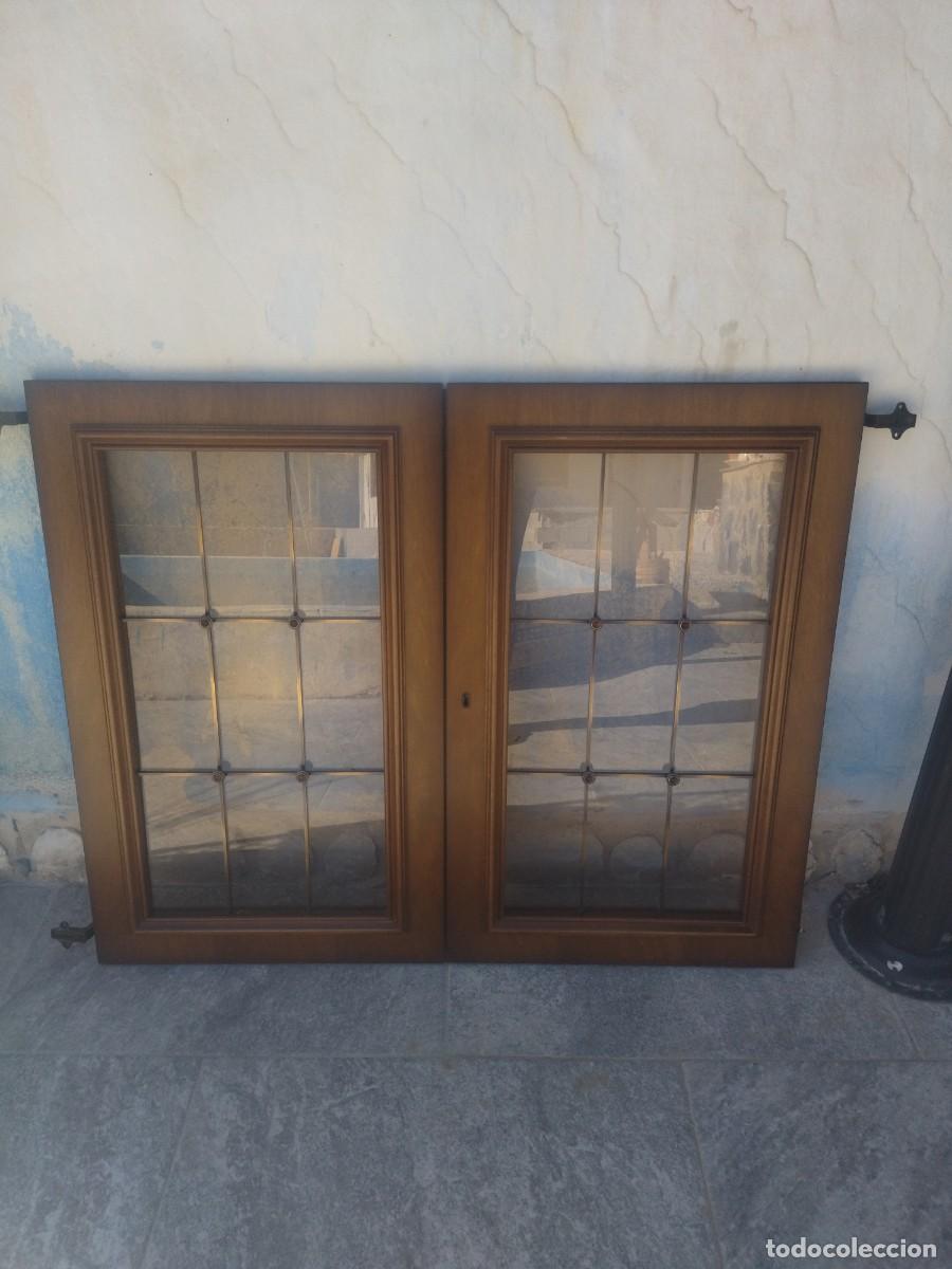 Antig&uuml;edades: Lote de 2 puertas de madera de roble, para vitrina. - Foto 1