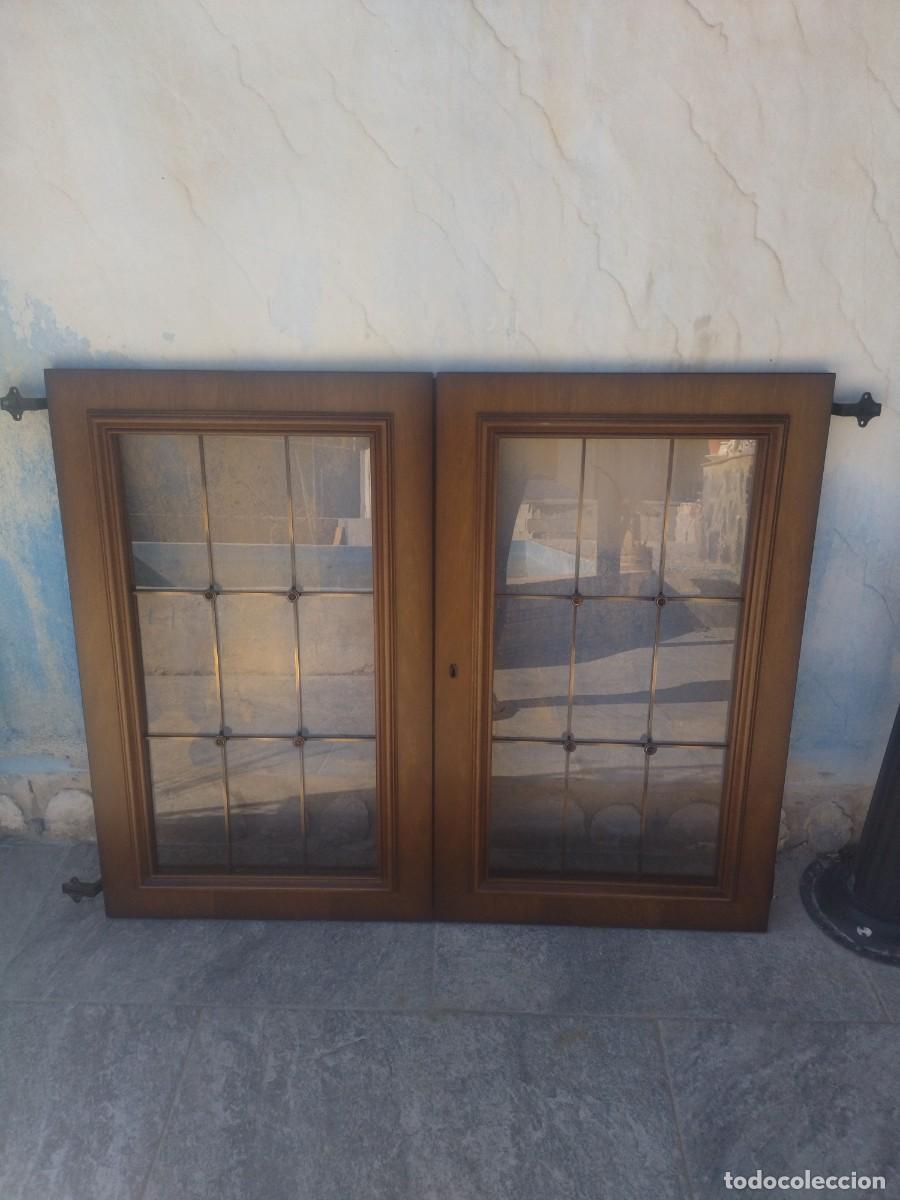 Antig&uuml;edades: Lote de 2 puertas de madera de roble, para vitrina. - Foto 2