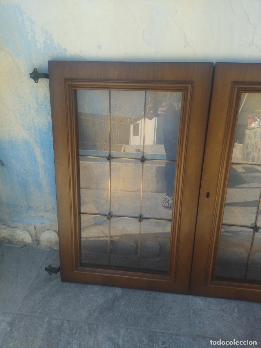 Antig&uuml;edades: Lote de 2 puertas de madera de roble, para vitrina. - Foto 3