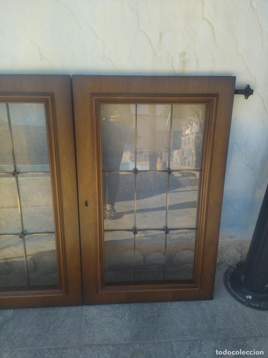 Antig&uuml;edades: Lote de 2 puertas de madera de roble, para vitrina. - Foto 4