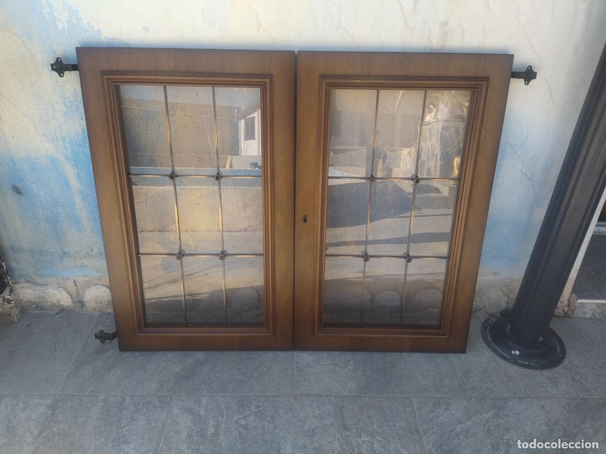 Antig&uuml;edades: Lote de 2 puertas de madera de roble, para vitrina. - Foto 5