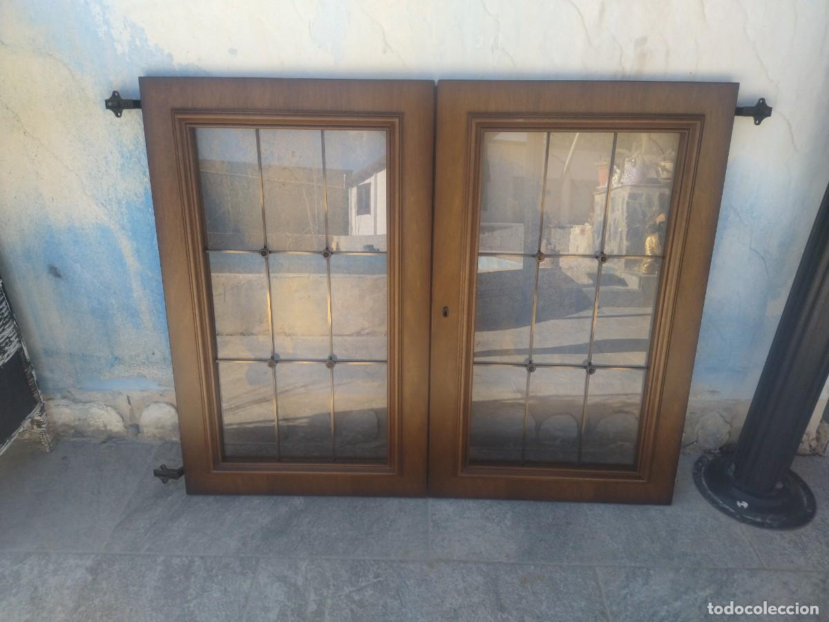 Antig&uuml;edades: Lote de 2 puertas de madera de roble, para vitrina. - Foto 6