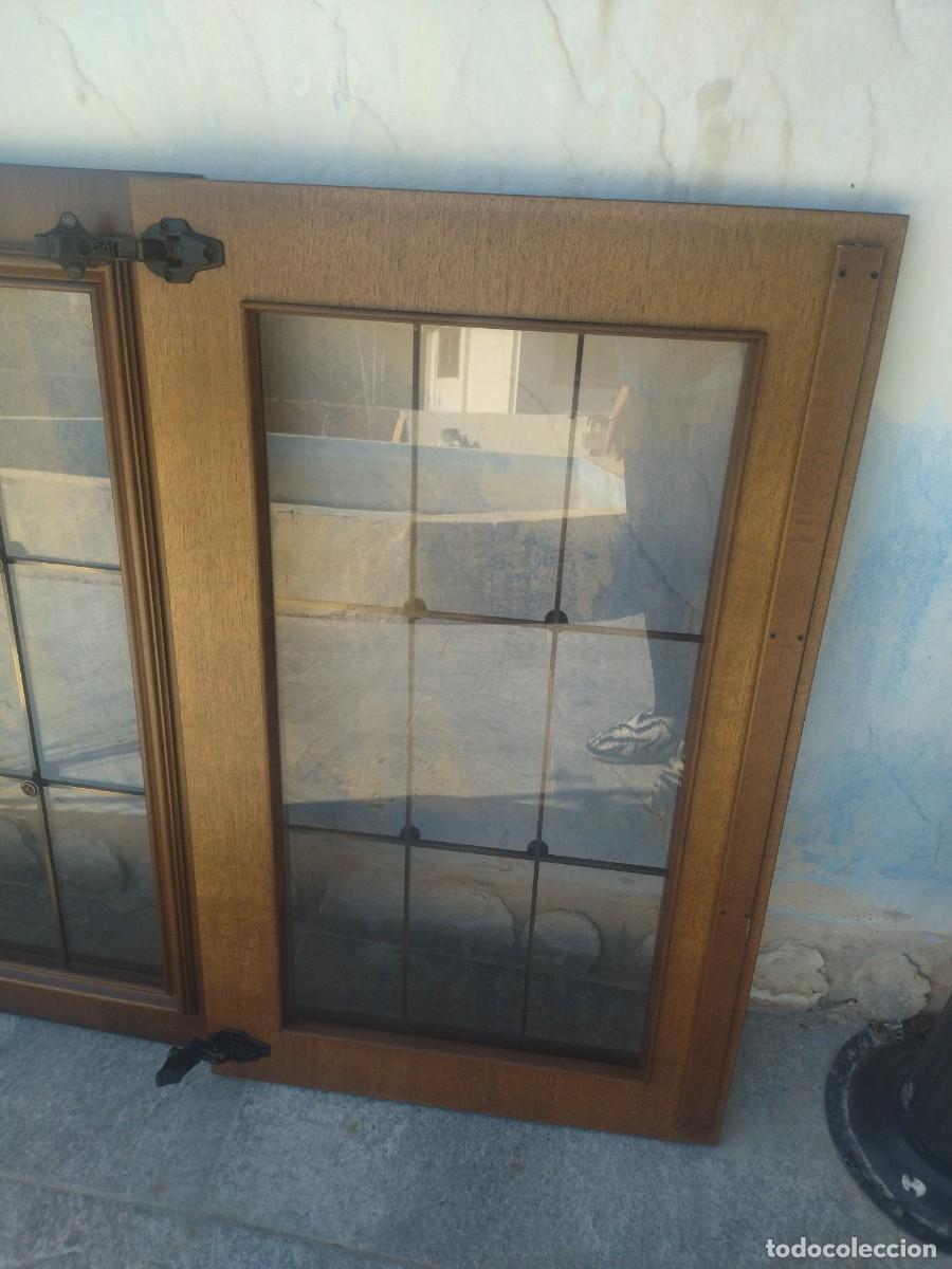 Antig&uuml;edades: Lote de 2 puertas de madera de roble, para vitrina. - Foto 9