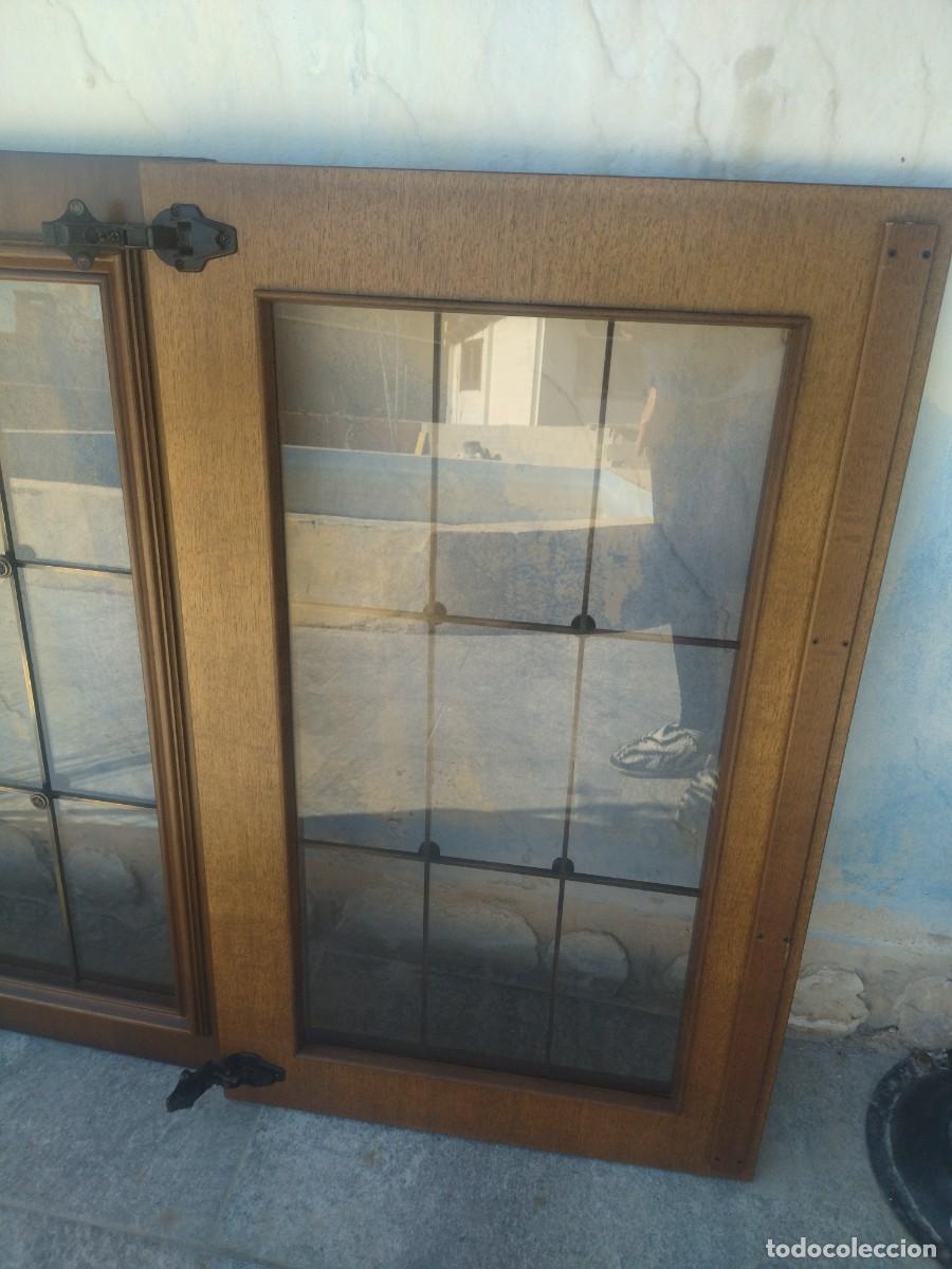 Antig&uuml;edades: Lote de 2 puertas de madera de roble, para vitrina. - Foto 10