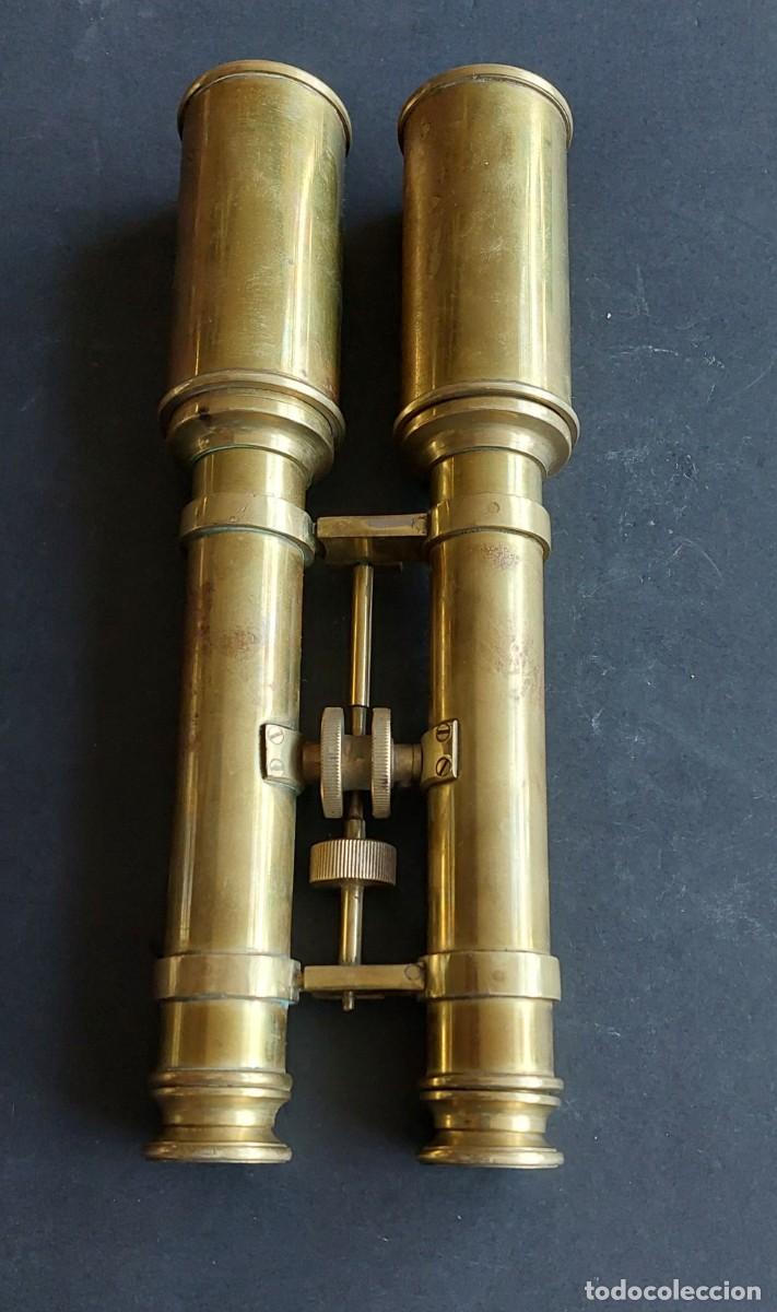 Antig&uuml;edades: Prismaticos extensibles Navales de bronce Marcados - Foto 2