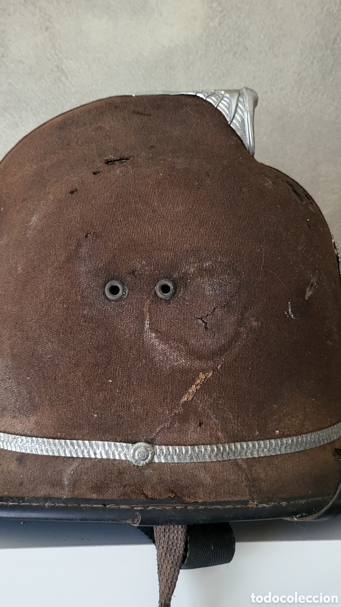 Antig&uuml;edades: ANTIGUO CASCO BOBBY POLICIA INGLES CONSTABULARY - Foto 4