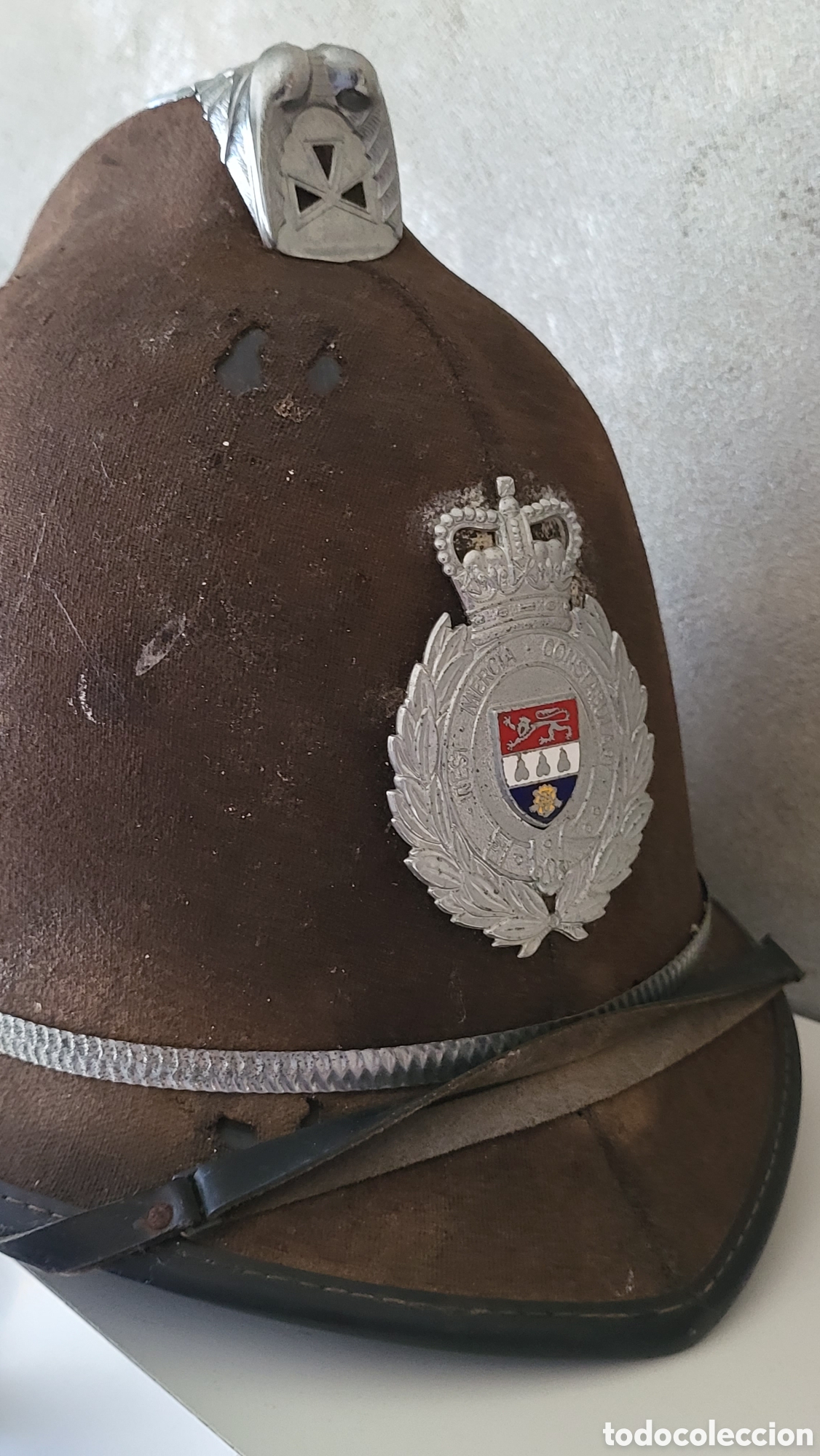 Antig&uuml;edades: ANTIGUO CASCO BOBBY POLICIA INGLES CONSTABULARY - Foto 5