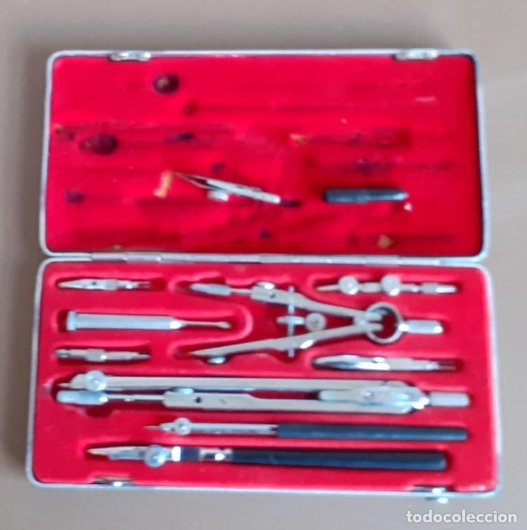 Antig&uuml;edades: Estuche metal. Compases Super Stilus - Foto 1