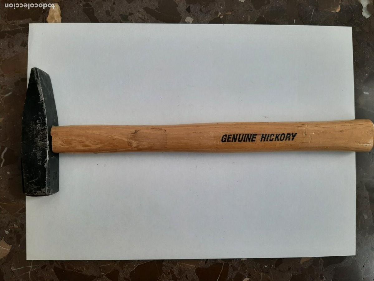 Antig&uuml;edades: MARTILLO, GENUINE HICKORY, MANGO LARGO, 31 CMS. TOTAL - Foto 2