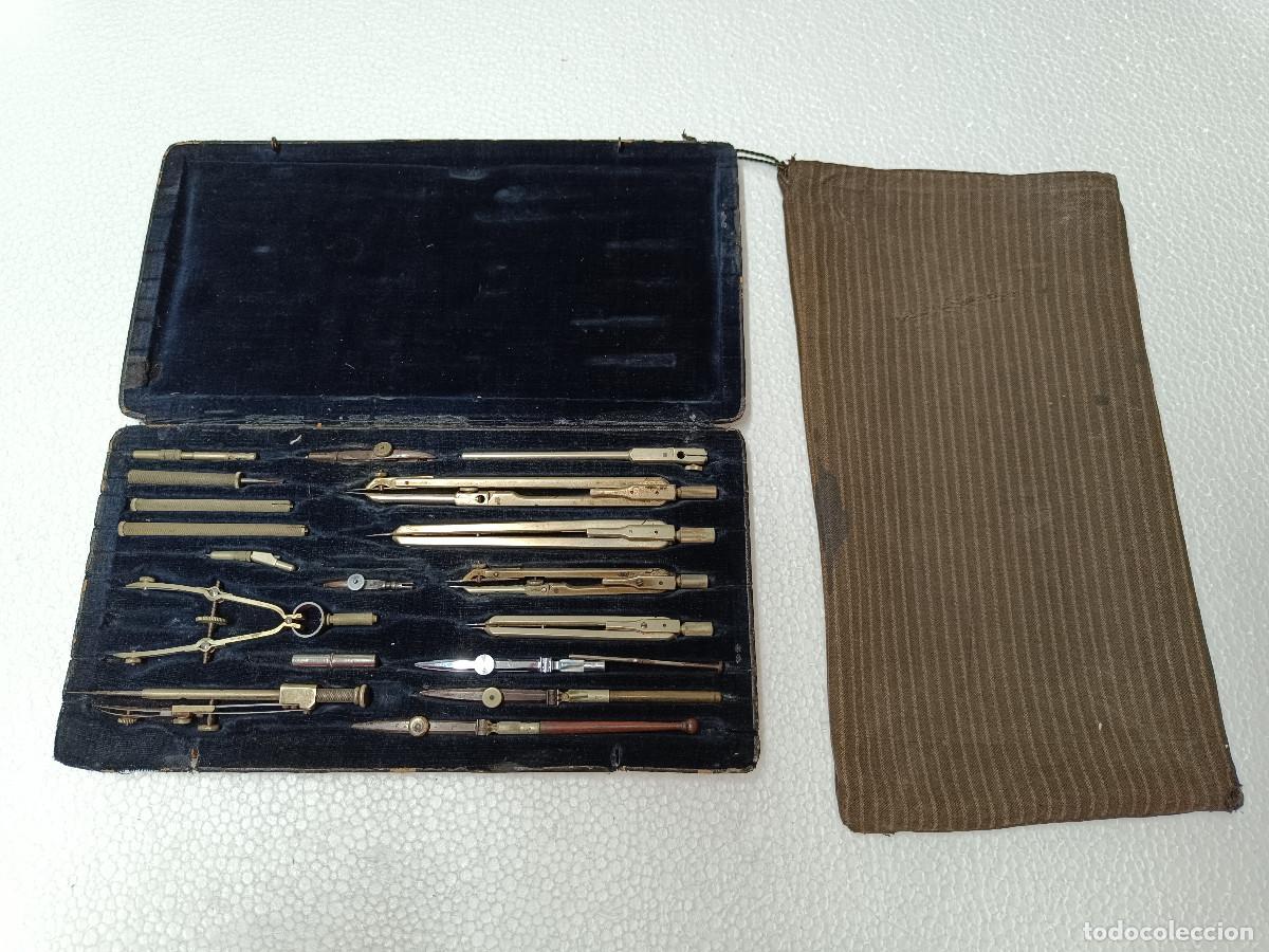 Antig&uuml;edades: CAJA COMPAS GRANDE CON MUCHOS ACCESORIOS. IQ. - Foto 1