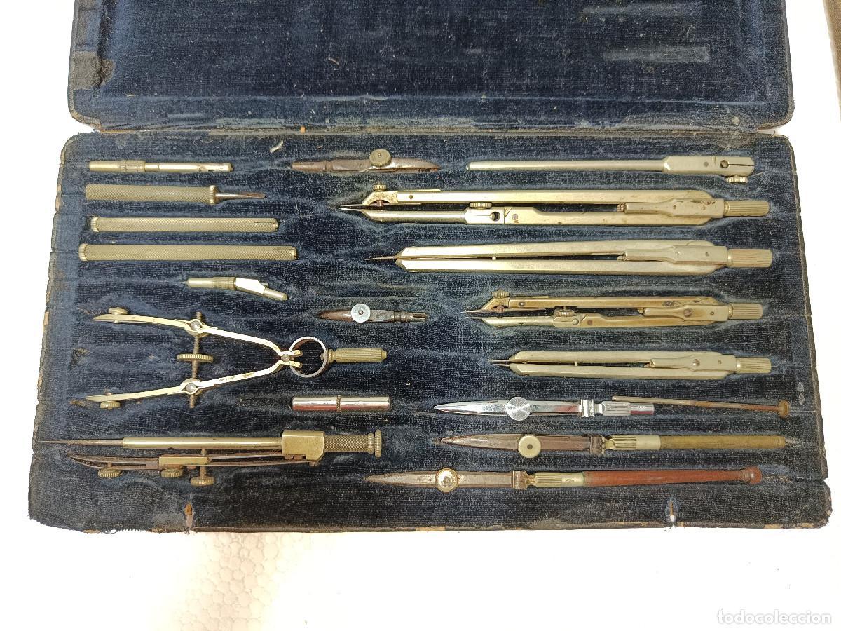 Antig&uuml;edades: CAJA COMPAS GRANDE CON MUCHOS ACCESORIOS. IQ. - Foto 2