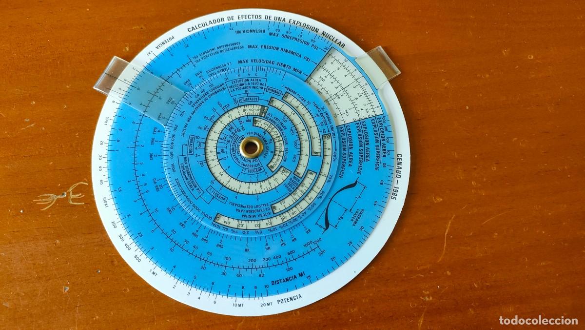 Antig&uuml;edades: REGLA DE CALCULO CIRCULAR NUCLEAR BOMB EFFECTS COMPUTER CALCULATOR SLIDE RULE RECHENSCHIEBER - Foto 2