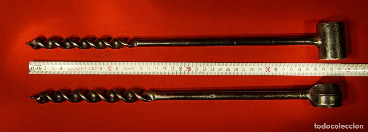Antig&uuml;edades: Dos Barrenas Antiguas de 18 cm de di&aacute;metro x 40cm de largo - Foto 5