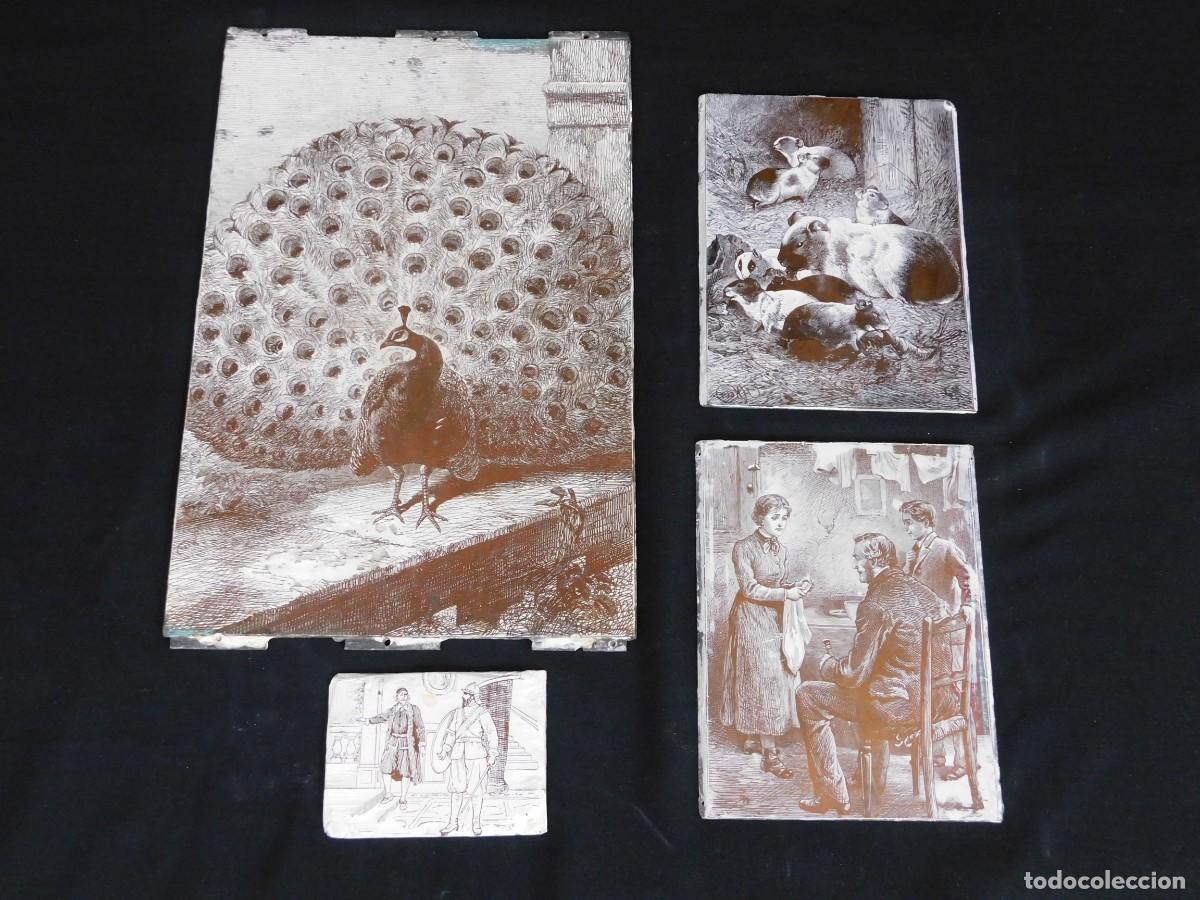 Antig&uuml;edades: LOTE 4 PLACAS DE ZINC - Foto 1
