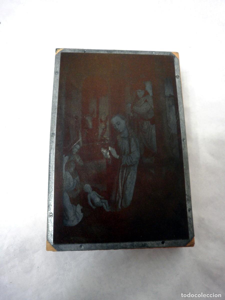 Antig&uuml;edades: Zincograbado, plancha clich&eacute; de imprenta sobre madera - Foto 1